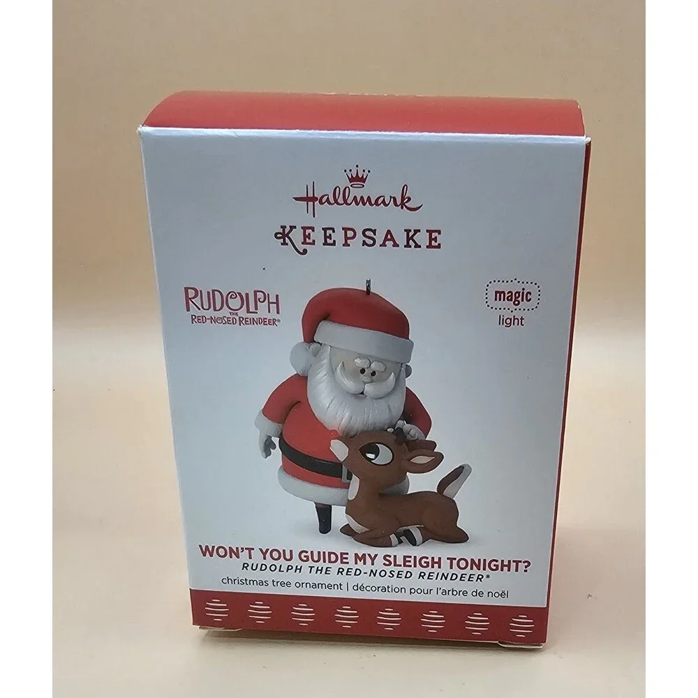 2012 Hallmark Ornament Won't You Guide My Sleigh? Rudolph Red-Nosed Reindeer IOB